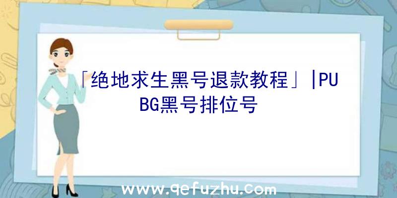 「绝地求生黑号退款教程」|PUBG黑号排位号